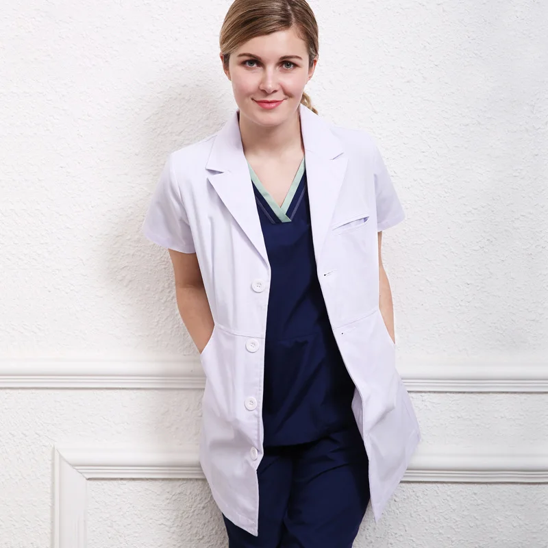 Medical Lab Coats for Women Men White Nurse Robes Notched Lapel Exemplifies Classic Short Sleeves Summer Lab Work Coats
Medical Lab Coats for Women Men White Nurse Robes Notched Lapel Exemplifies Classic Short Sleeves Summer Lab Work Coats