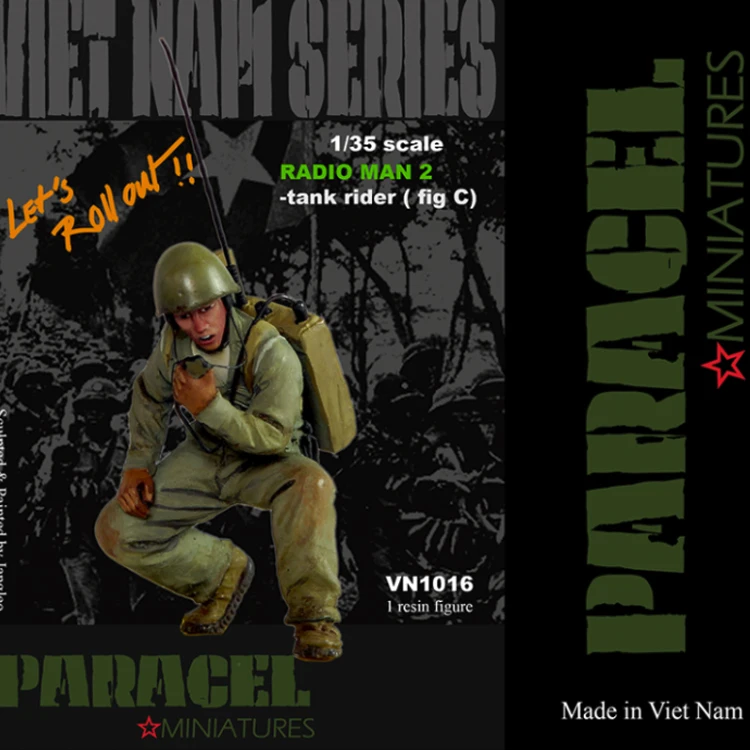 1/35 NVA Tank rider Fig C (radioman), Resin Model Soldier GK, Vietnam War, Unassembled and unpainted kit
1/35 NVA Tank rider Fig C (radioman), Resin Model Soldier GK, Vietnam War, Unassembled and unpainted kit