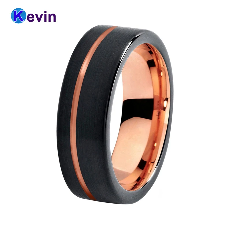 8MM Tungsten Carbide Ring Men Women Wedding Band Black Rose Gold Color Flat Band Offset Groove Comfort Fit
8MM Tungsten Carbide Ring Men Women Wedding Band Black Rose Gold Color Flat Band Offset Groove Comfort Fit