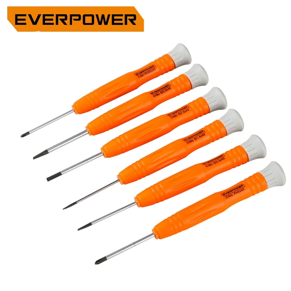 Набор отверток Everpower 6 в 1 Точная отвертка мини шлицованной поперечной магнитной