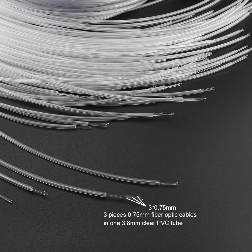 Multi Strand 100M /roll 3pcs*0.75mm Dia Sparkle Flash point PMMA Plastic Fiber Optic cabel For Sensory Kids Bedroom Decoration
Multi Strand 100M /roll 3pcs*0.75mm Dia Sparkle Flash point PMMA Plastic Fiber Optic cabel For Sensory Kids Bedroom Decoration