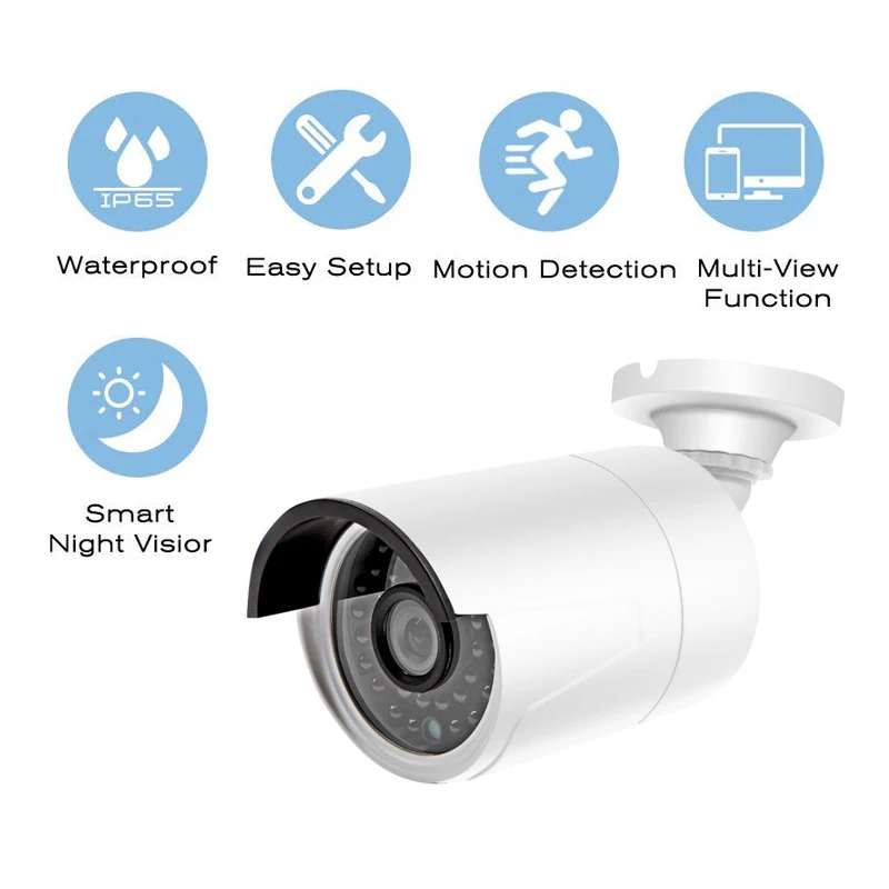 IP камера Seculink 1080P POE HD ONVIF цилиндрическая с ИК ночным видением и датчиком