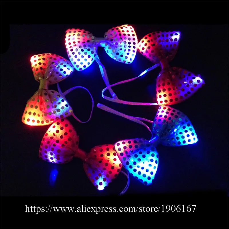 

Colorful Led Bow Tie Halloween Christmas Wedding Party Glowing Tie Light Up Toy Female Male Flashing Dancing Stage Decoration