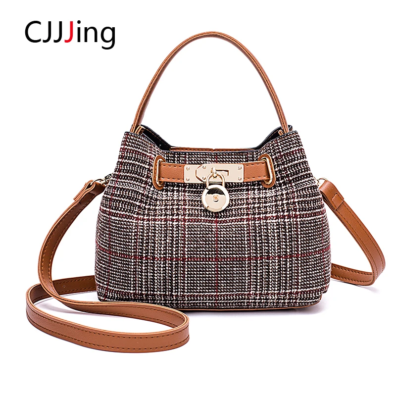 Модная сумка Для женщин Crossbody Курьерские Сумки Женский решетки узор сумки Винтаж