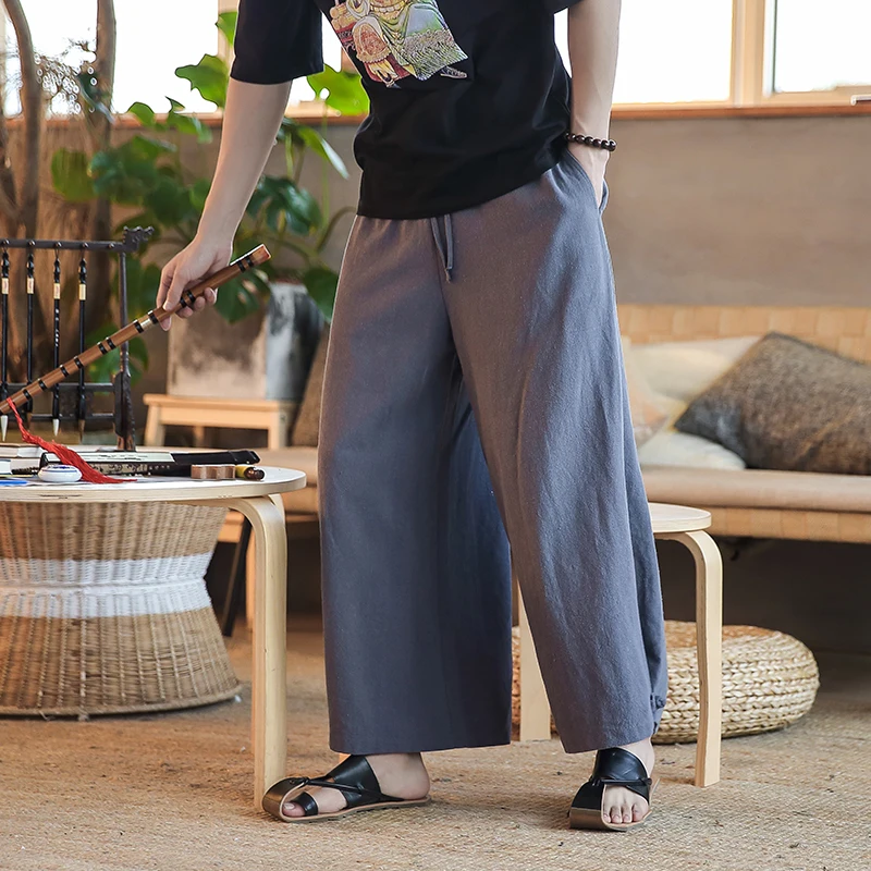Chinese style solid drawstring oversized casual straight harem pants wide-legged pants male loose thin cotton linen pants men
Chinese style solid drawstring oversized casual straight harem pants wide-legged pants male loose thin cotton linen pants men