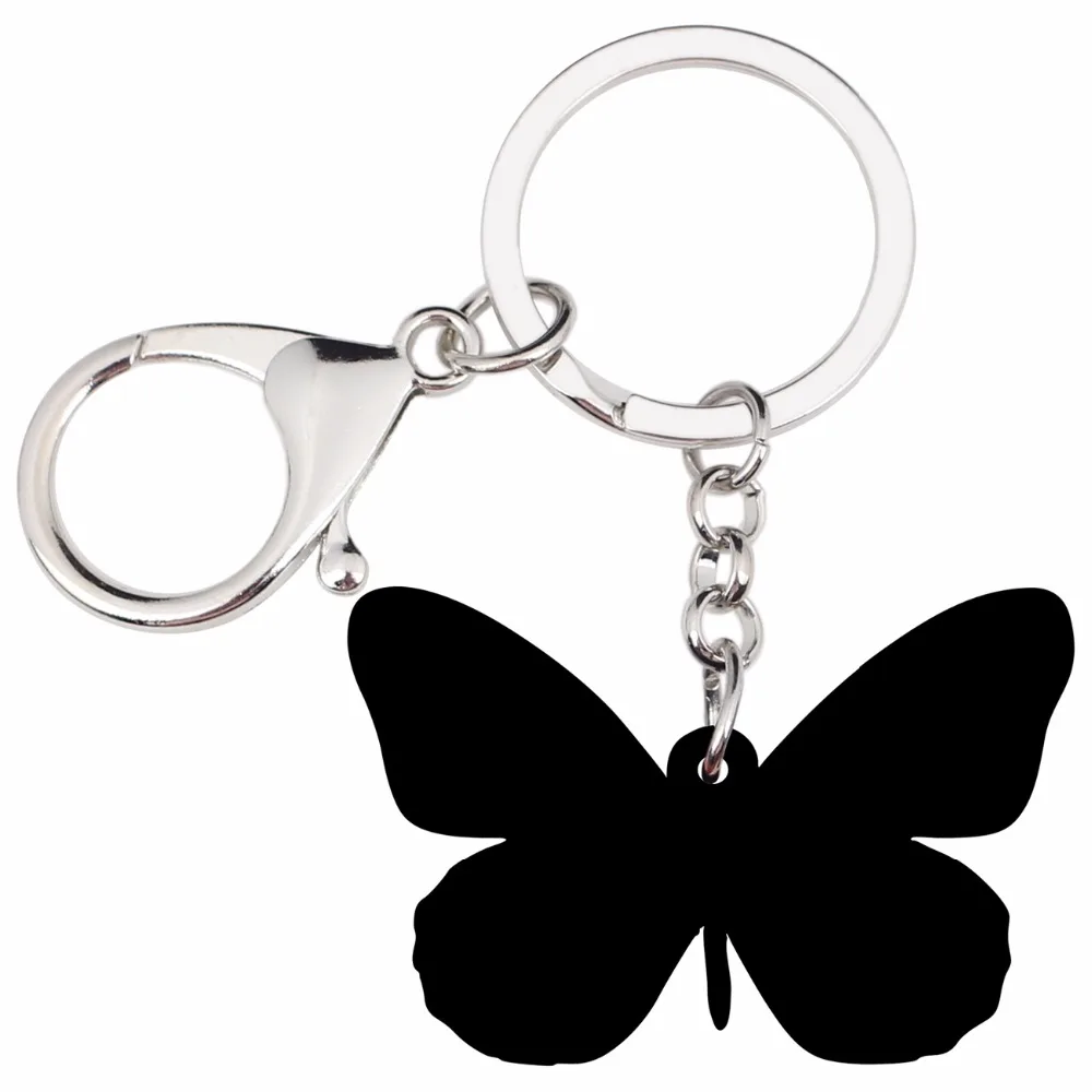 WEVENI Acrylic Cheap Jewelry Danaus Chrysippus Butterfly Holder For Women Girl Bag Party Car Key Charms Keychains GIFT | Украшения и