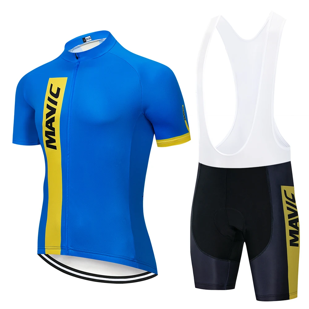 Новый 2019 Mavic бренд Быстросохнущий Велоспорт Джерси Набор Синий MTB дорожный одежда