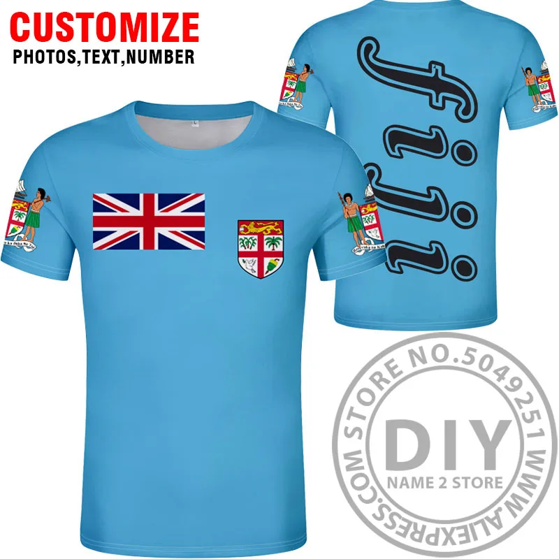 FIJI футболка diy Бесплатная изготовление под заказ имя номер fji Национальный флаг