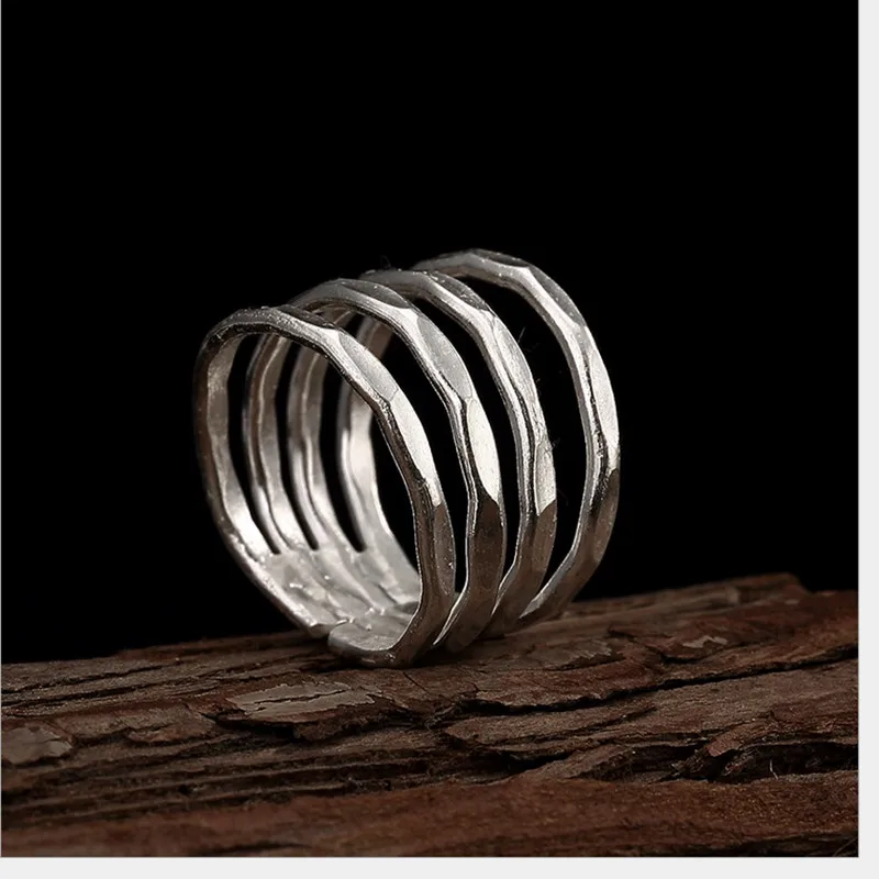 Uglyless S925 Sterling Silver Handmade Multi-layer Women Wide Rings Personalized Hollow Stripe Ring Simple Fashion Ethnic Bijoux
Uglyless S925 Sterling Silver Handmade Multi-layer Women Wide Rings Personalized Hollow Stripe Ring Simple Fashion Ethnic Bijoux