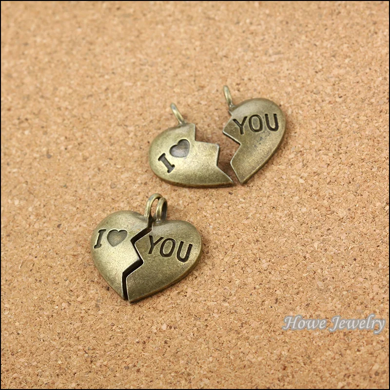 50pcs lover couple "i love you' Heart Shape Antique bronze Zinc Alloy Fit Bracelet Necklace DIY Metal Jewelry Findings 10010
50pcs lover couple "i love you' Heart Shape Antique bronze Zinc Alloy Fit Bracelet Necklace DIY Metal Jewelry Findings 10010