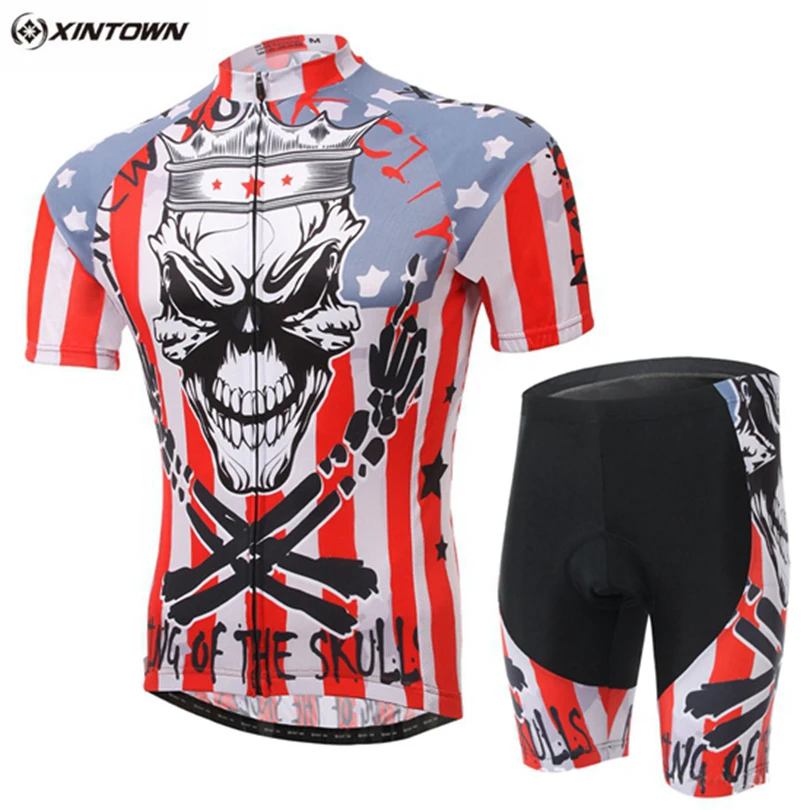 XINTOWN Summer Men's Cycling Jersey Set Bib Ropa Ciclismo Quick Dry Pro Team Bike Clothes Sets Skull
XINTOWN Summer Men's Cycling Jersey Set Bib Ropa Ciclismo Quick Dry Pro Team Bike Clothes Sets Skull