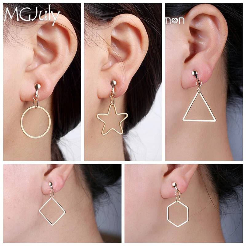 Metal Geometry Earrings No Hole Ear Clips Round/Triangle/Square/Hexagon/Pentagram Clip Earrings Without Piercing CE209
Metal Geometry Earrings No Hole Ear Clips Round/Triangle/Square/Hexagon/Pentagram Clip Earrings Without Piercing CE209