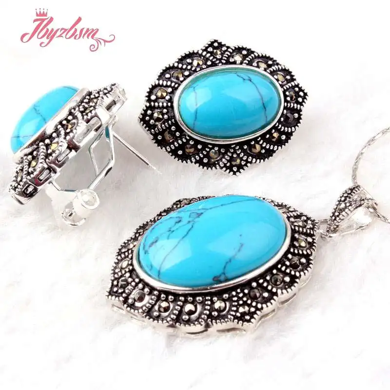Oval Turquoises Jades Cat Eye Marcasite Tibetan Silver Classical Fashion Pendant Earrring 22x26mm/25x35mm 1 Set Free Shipping
Oval Turquoises Jades Cat Eye Marcasite Tibetan Silver Classical Fashion Pendant Earrring 22x26mm/25x35mm 1 Set Free Shipping