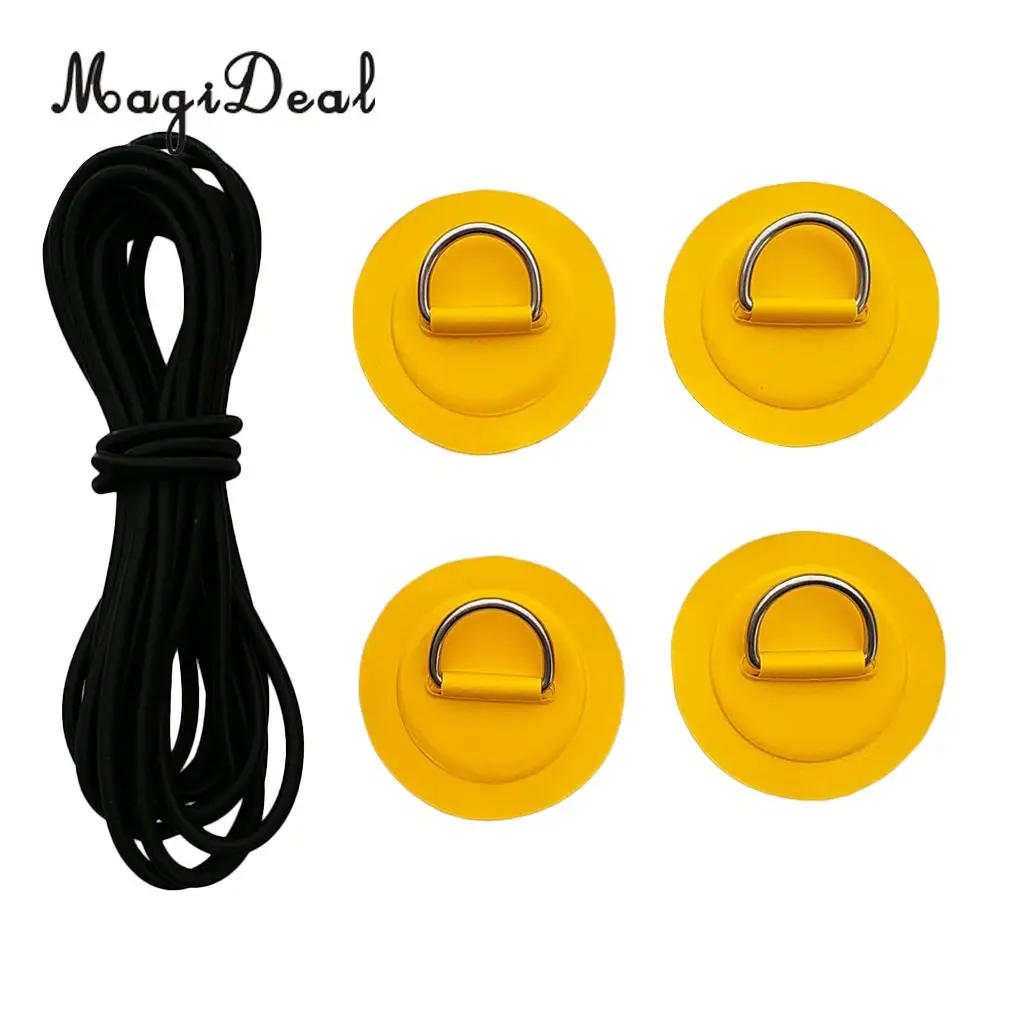 Set 4 Heavy Duty D-Ring Patch Pad with Stretch Shock Cord for Rib Inflatable Boat Stand up Paddleboard
Set 4 Heavy Duty D-Ring Patch Pad with Stretch Shock Cord for Rib Inflatable Boat Stand up Paddleboard