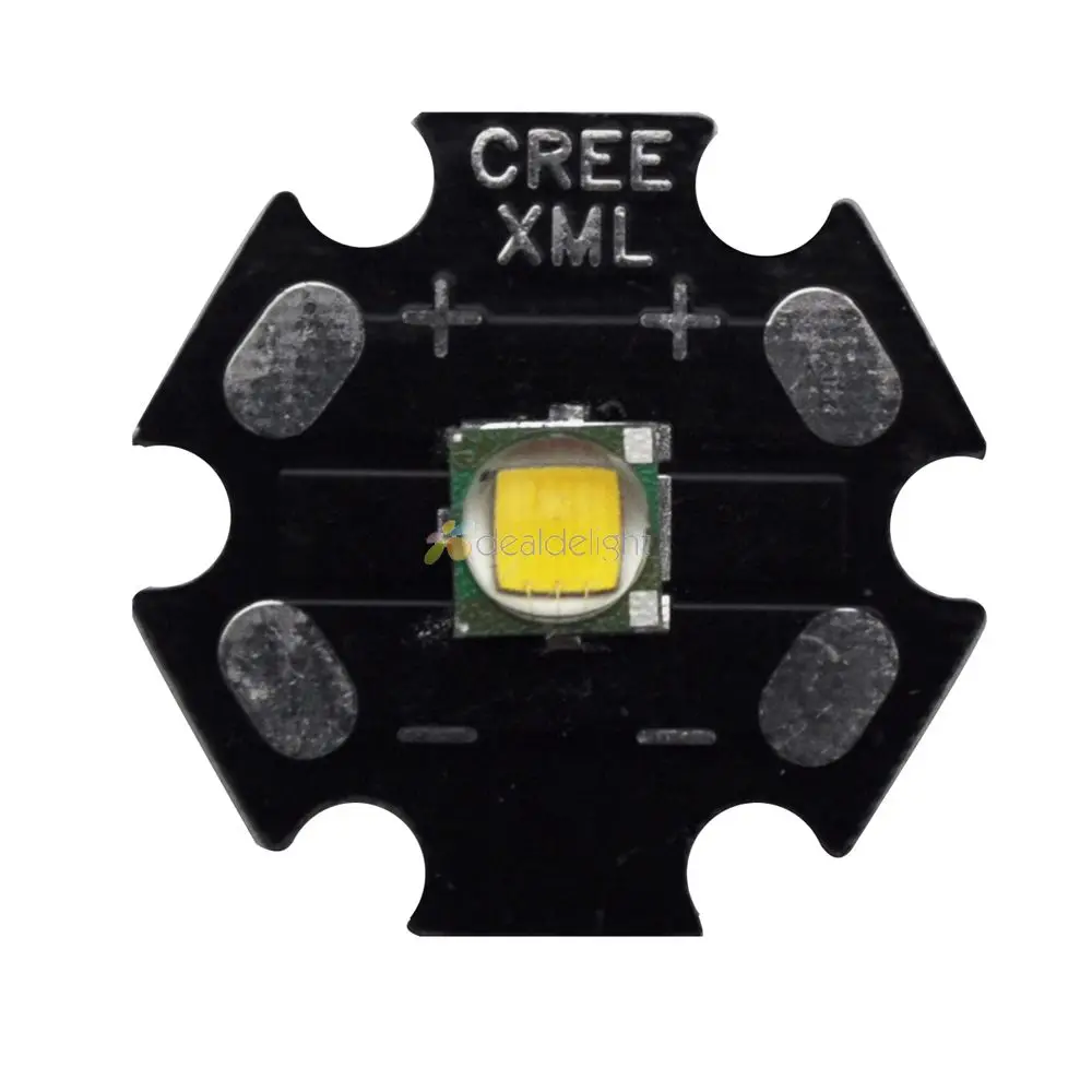 

CREE Single-die XML XM-L T6 10W Warm White 3000K 900LM LED Light Emitter Bulb Mounted on 20mm Star PCB