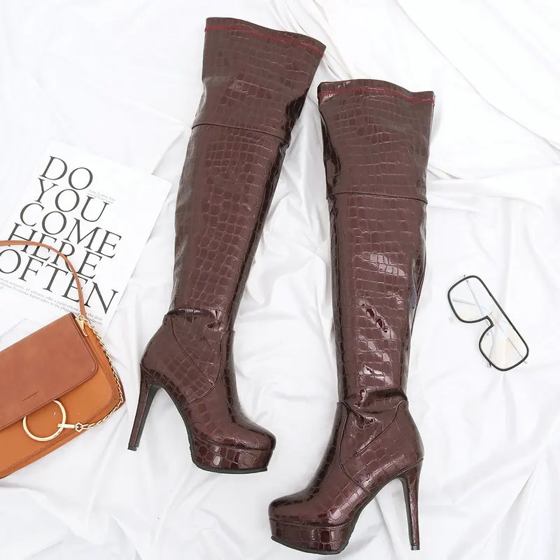 2019 Fashion Patent Leather Over the Knee Boots Women Thin High Heels Platform Thigh Boots Winter Zipper High Boots Shoes
2019 Fashion Patent Leather Over the Knee Boots Women Thin High Heels Platform Thigh Boots Winter Zipper High Boots Shoes
