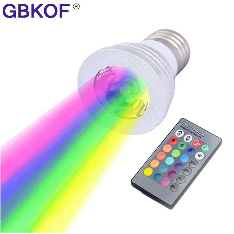 Рождественская лампа с регулируемой яркостью GU10 E14 E27 RGB Светодиодный прожектор 110