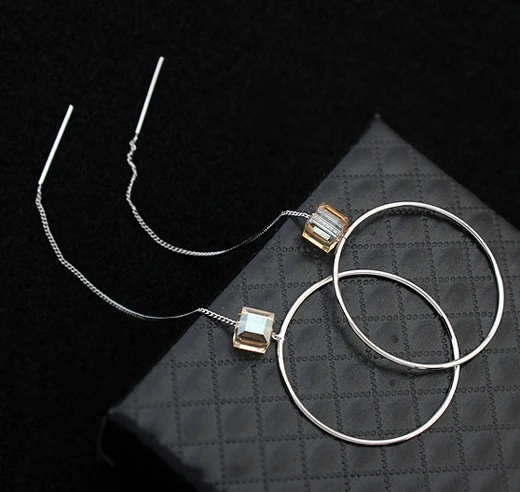Fashion Silver Plated Dangle Hanging Crystals from Swarovski Long Drop Earrings For Women Tassel Jewelry Brincos Bijoux
Fashion Silver Plated Dangle Hanging Crystals from Swarovski Long Drop Earrings For Women Tassel Jewelry Brincos Bijoux