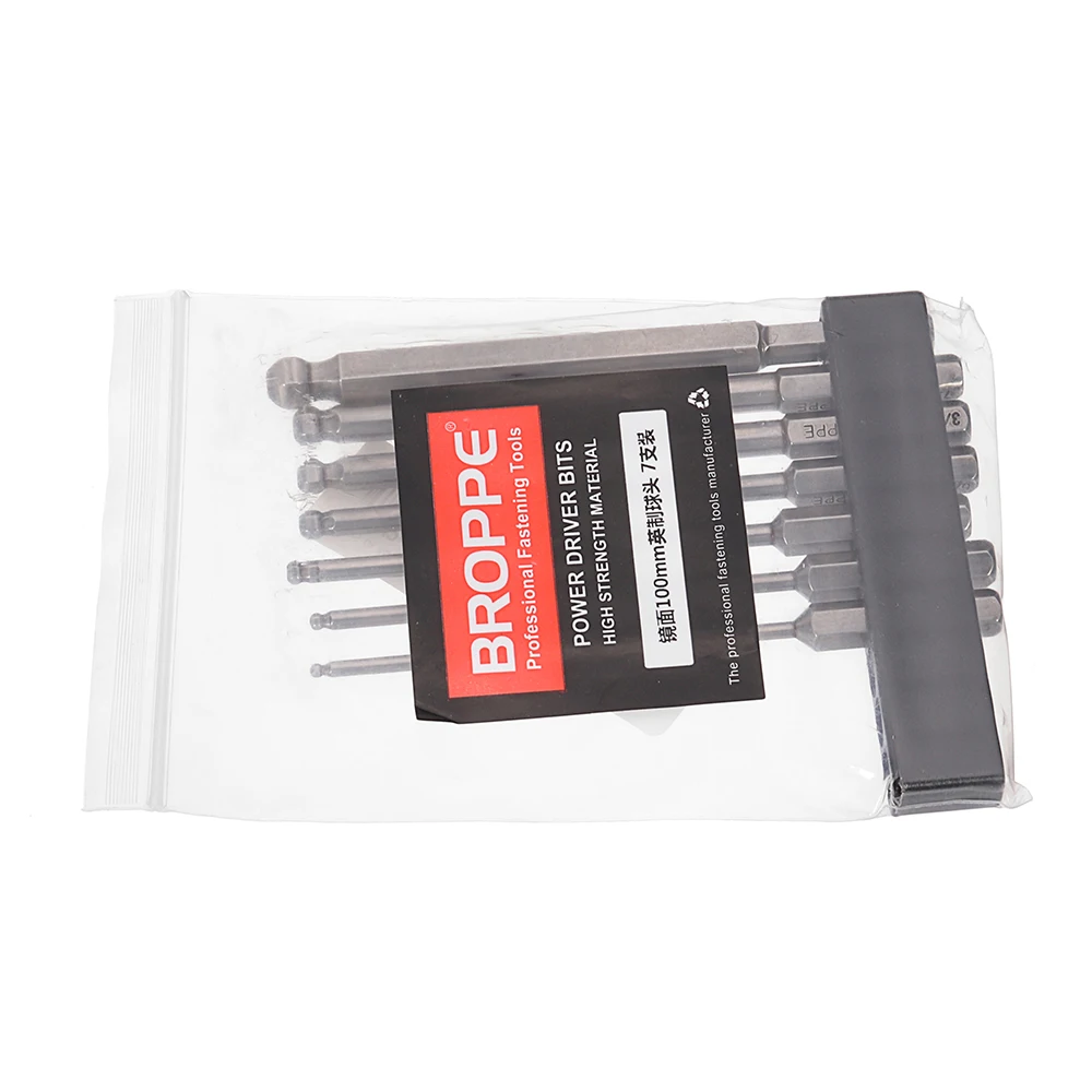Broppe 7Pcs/Set Ball Bit 5/64-5/16 Inch 100mm Magnetic S2 Steel Ball Screwdriver Drill Bits 1/4 Inch Hex Shank Hand Tools
Broppe 7Pcs/Set Ball Bit 5/64-5/16 Inch 100mm Magnetic S2 Steel Ball Screwdriver Drill Bits 1/4 Inch Hex Shank Hand Tools