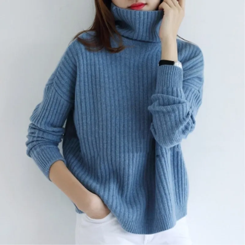 Snaoutofit Autumn Winter New High Collar Cashmere Sweater Women Loose Hedging Thick Long-Sleeved Large Size Wool Tide
Snaoutofit Autumn Winter New High Collar Cashmere Sweater Women Loose Hedging Thick Long-Sleeved Large Size Wool Tide