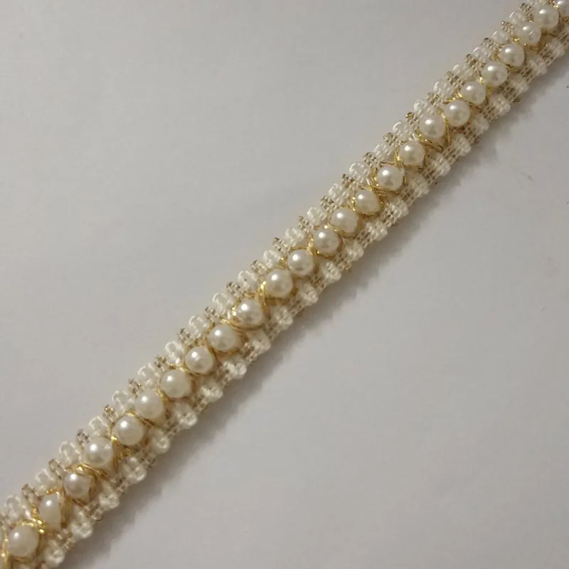 1yard Beaded Pearl White Gold Trimming Lace Ribbon Trim Scrapbooking Applique Embellishment Sewing For Wedding Dress
1yard Beaded Pearl White Gold Trimming Lace Ribbon Trim Scrapbooking Applique Embellishment Sewing For Wedding Dress