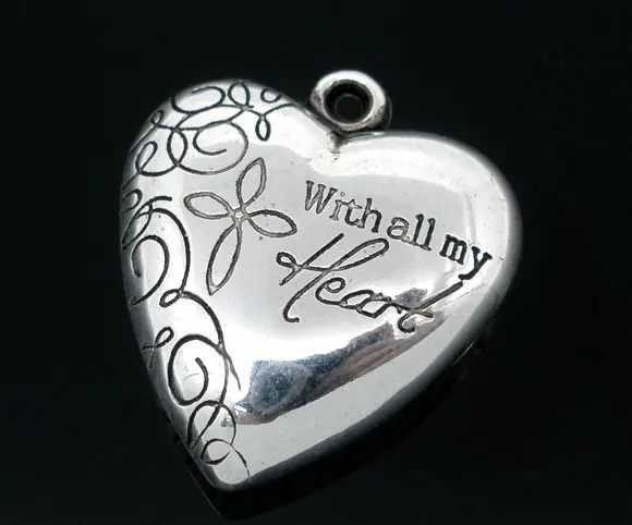 DoreenBeads Acrylic Charm Pendants Heart Silver Color Message Pattern with all my heart Carved 28mm(1 1/8")x 26mm(1"),2 PCs
DoreenBeads Acrylic Charm Pendants Heart Silver Color Message Pattern with all my heart Carved 28mm(1 1/8")x 26mm(1"),2 PCs