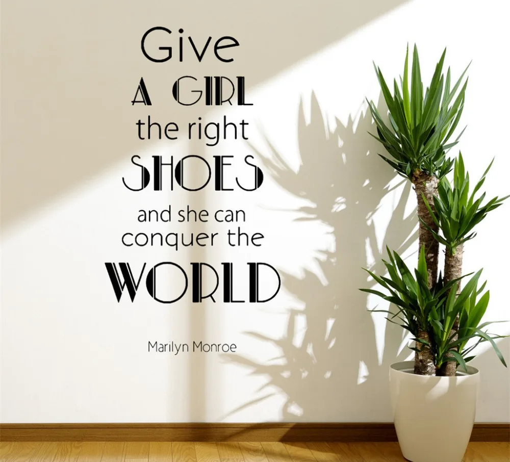 Marilyn Monroe Quote Wall Decal Stickers Fashion Home Decor Quote Shoe word Easy Removable Sticker GW-52
Marilyn Monroe Quote Wall Decal Stickers Fashion Home Decor Quote Shoe word Easy Removable Sticker GW-52