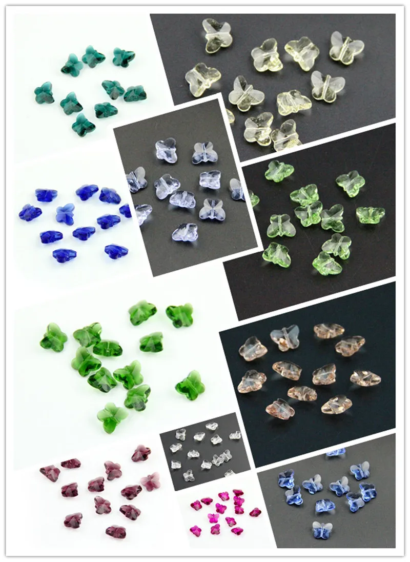 Разноцветные хрустальные бусины бабочки 14 мм 500 шт.|chandelier glass beads|glass bead chandeliercrystal
