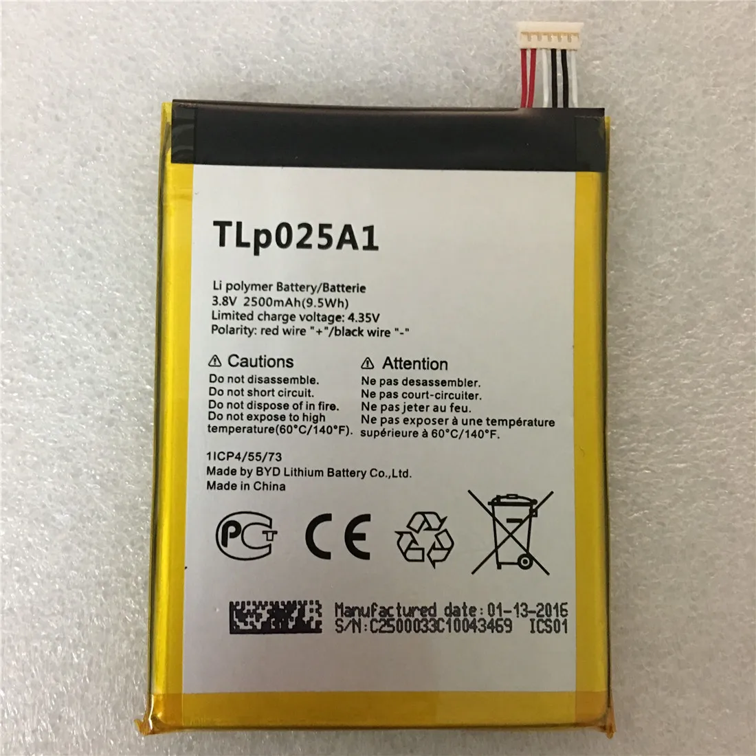 2500mAh battery For ALCATEL one touch Pop 2/ 8008D scribe HD 6040D 6043D 7047 TCL Y710 Y900 TLp025A1 5054 6043 7043 7044 7048
2500mAh battery For ALCATEL one touch Pop 2/ 8008D scribe HD 6040D 6043D 7047 TCL Y710 Y900 TLp025A1 5054 6043 7043 7044 7048