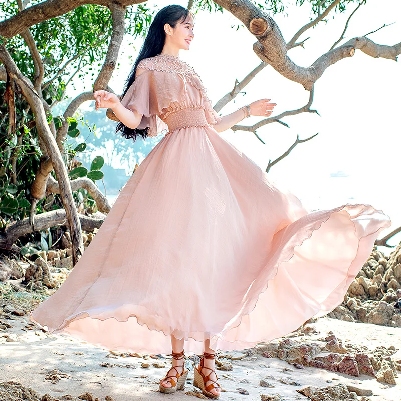 Free Shipping Boshow 2021 Chiffon And Lace New Summer Vintage Elastic Waist Long Maxi Sleeve S-L Pink Ruffles Dresses For Women
Free Shipping Boshow 2021 Chiffon And Lace New Summer Vintage Elastic Waist Long Maxi Sleeve S-L Pink Ruffles Dresses For Women