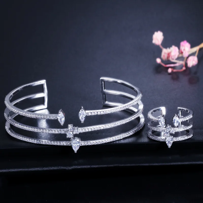 Tiny Trendy Three Layer Cubic Zirconia Open Bracelet White Crystal Luxury Charm Bracelets For Women Wedding Jewelry Gifts
Tiny Trendy Three Layer Cubic Zirconia Open Bracelet White Crystal Luxury Charm Bracelets For Women Wedding Jewelry Gifts