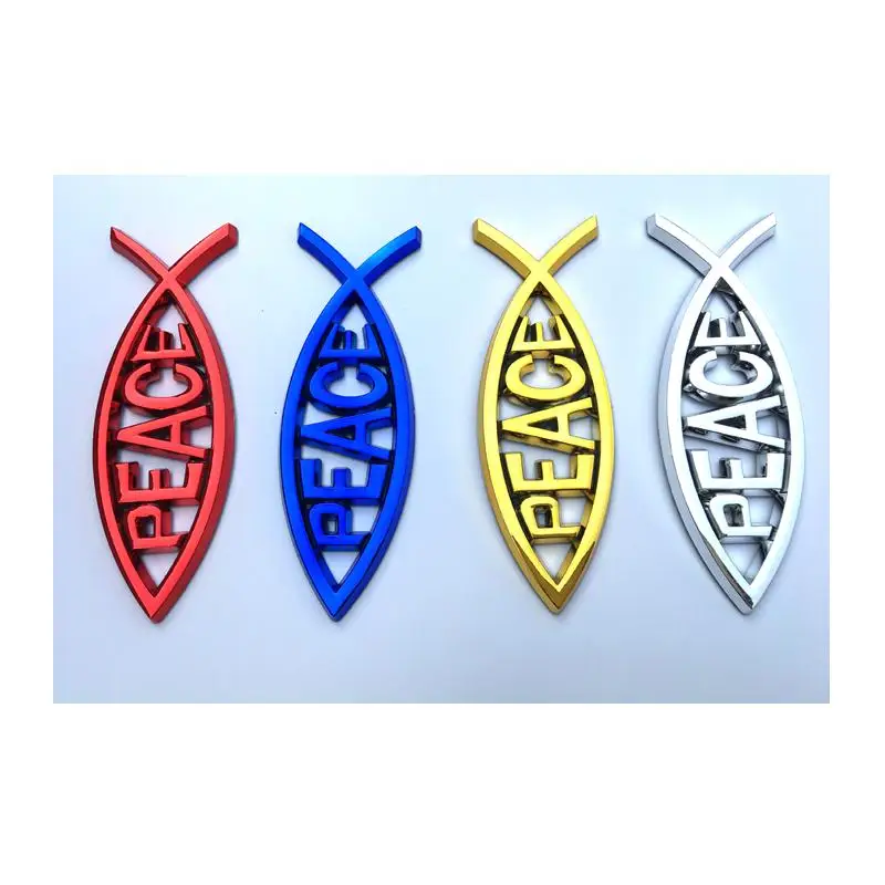 ABS Plastic Peace Fish Emblem Badge Logo Sticker