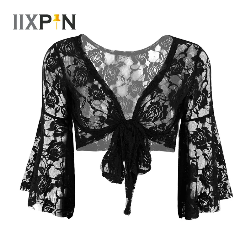 IIXPIN Womens Belly Dance Top Shirts Long Flare Sleeve Belly Dancewear Lace Top Shrug Fashion Cover Up Open Front Cardigan Wraps
IIXPIN Womens Belly Dance Top Shirts Long Flare Sleeve Belly Dancewear Lace Top Shrug Fashion Cover Up Open Front Cardigan Wraps