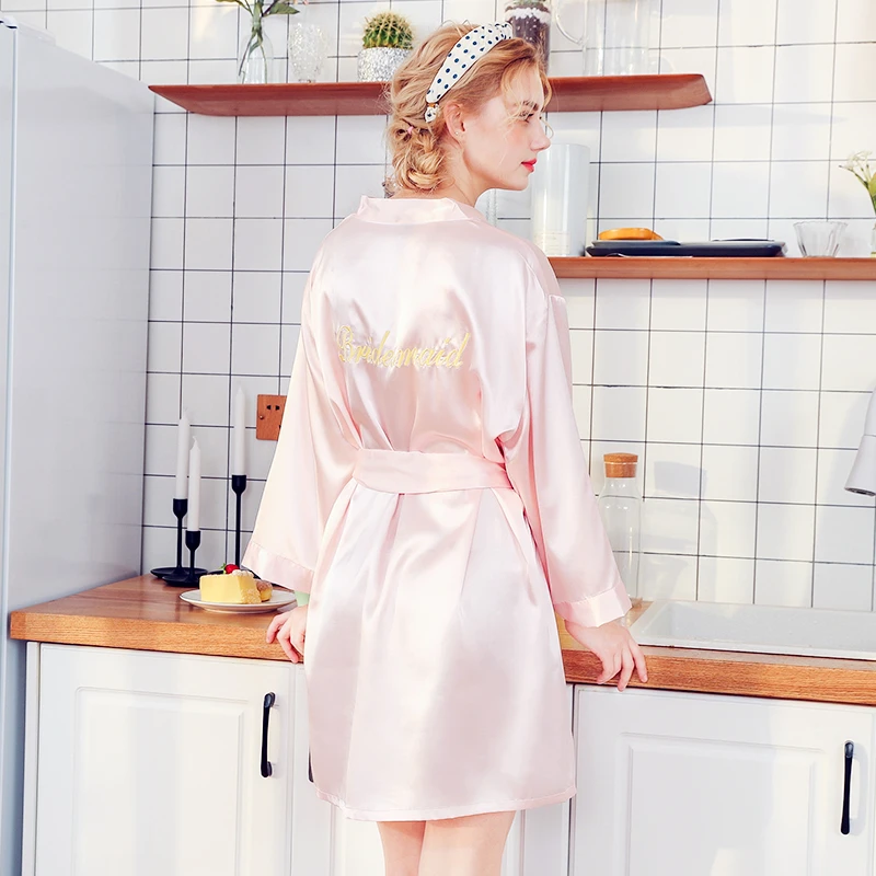 Daeyard Women's Robe Luxury Embroidery Wedding Bridesmaid Robe Solid Dressing Gown Silk Satin Short Kimono Bathrobe Sleepwear
Daeyard Women's Robe Luxury Embroidery Wedding Bridesmaid Robe Solid Dressing Gown Silk Satin Short Kimono Bathrobe Sleepwear