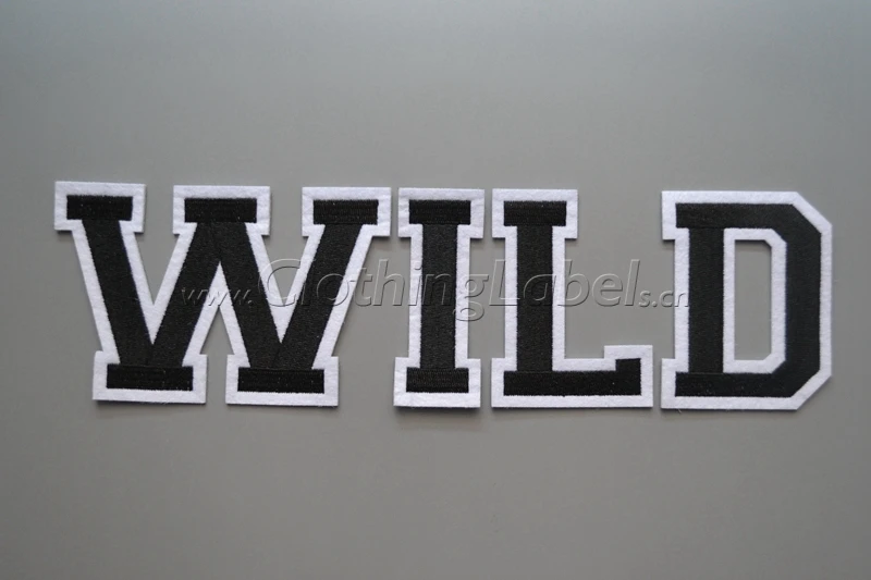 Custom felt background with embroidered logo mixed letters woven label sew on patch
Custom felt background with embroidered logo mixed letters woven label sew on patch