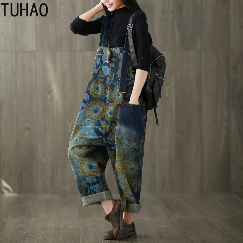 TUHAO Plus Size Women Summer Vintage Wide Leg Pants Denim Jumpsuit Jeans Loose Work Jumpsuits Romper Retro Print Overalls LLJ
TUHAO Plus Size Women Summer Vintage Wide Leg Pants Denim Jumpsuit Jeans Loose Work Jumpsuits Romper Retro Print Overalls LLJ