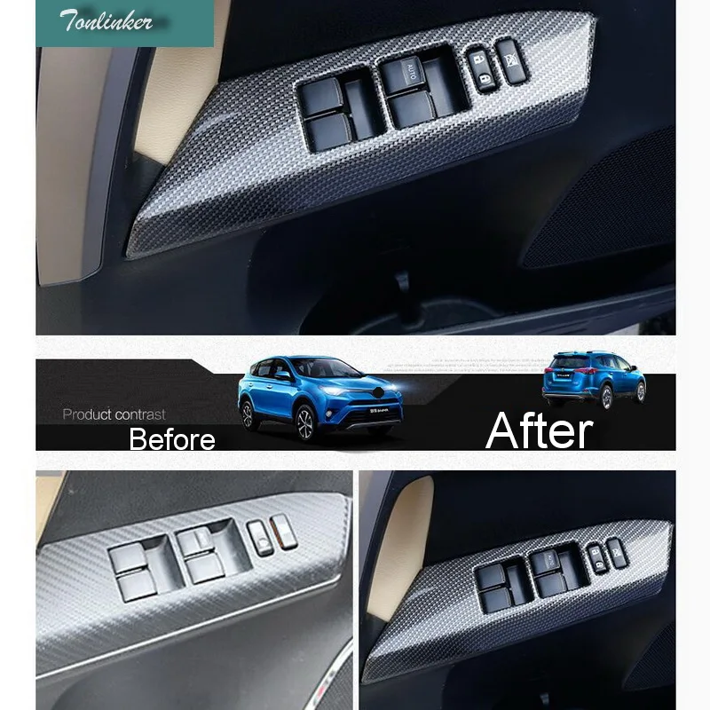 Tonlinker 4 pcs ABS/Stainless steel Car styling door windows lift button sticker Cover Case Stickers For TOYOTA RAV4 2016
Tonlinker 4 pcs ABS/Stainless steel Car styling door windows lift button sticker Cover Case Stickers For TOYOTA RAV4 2016