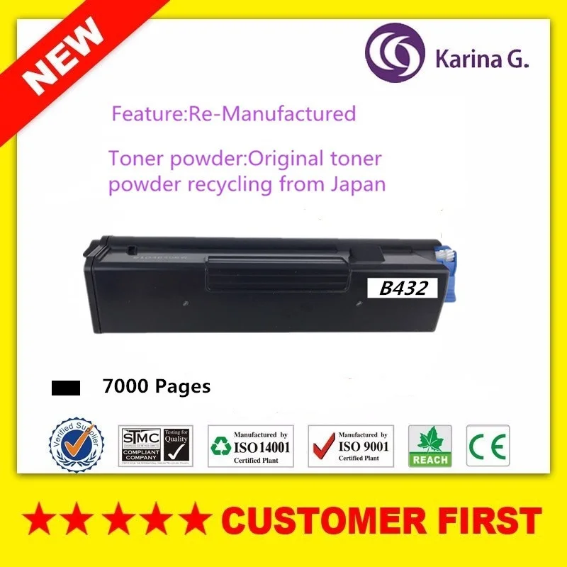 1PCS Re-manufactured for OKI B432 Black Toner Cartridge for Okidata B432dnw etc.
1PCS Re-manufactured for OKI B432 Black Toner Cartridge for Okidata B432dnw etc.
