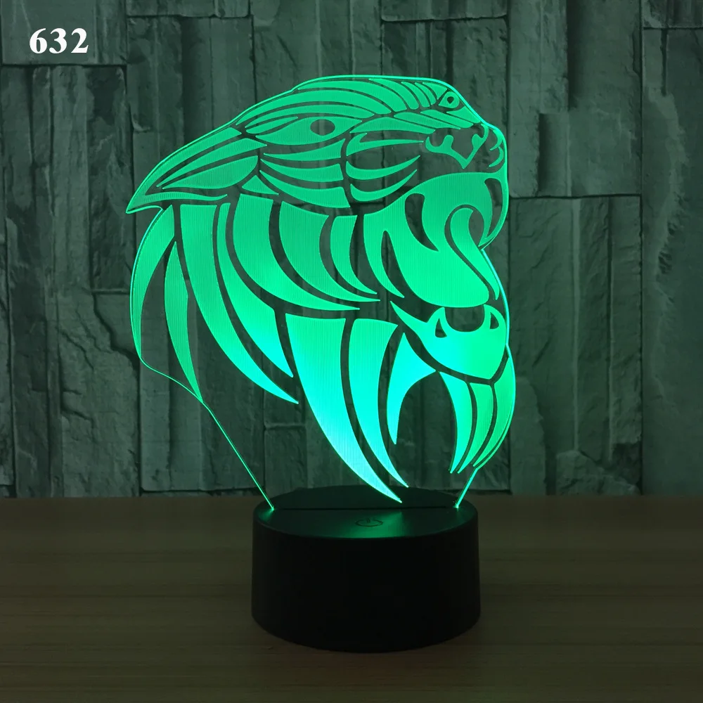 New leopard lion tiger head figure Multicolored visual stereoscopic LED light with colorful bulbs the best gift for children Y63
New leopard lion tiger head figure Multicolored visual stereoscopic LED light with colorful bulbs the best gift for children Y63