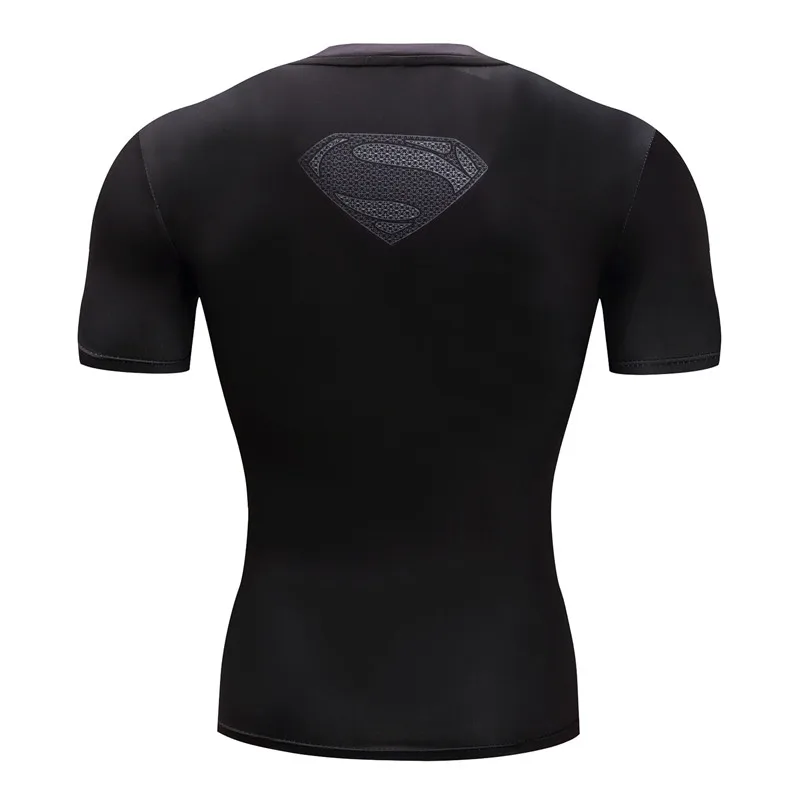 Мужская футболка с коротким рукавом для бега компрессионная Суперменом дышащая