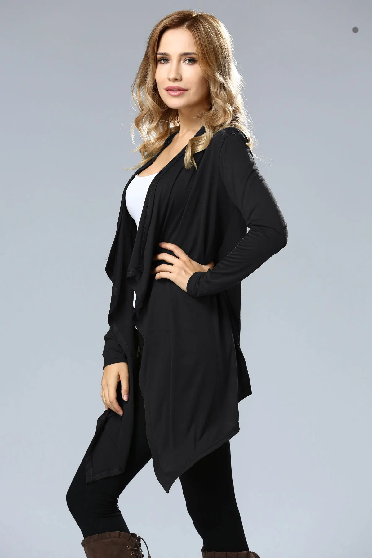 Casual Solid Ruffled Collar Long Sleeve Coats and Jackets Loose Bat Sleeved Open Stitch Style Jackets
Casual Solid Ruffled Collar Long Sleeve Coats and Jackets Loose Bat Sleeved Open Stitch Style Jackets