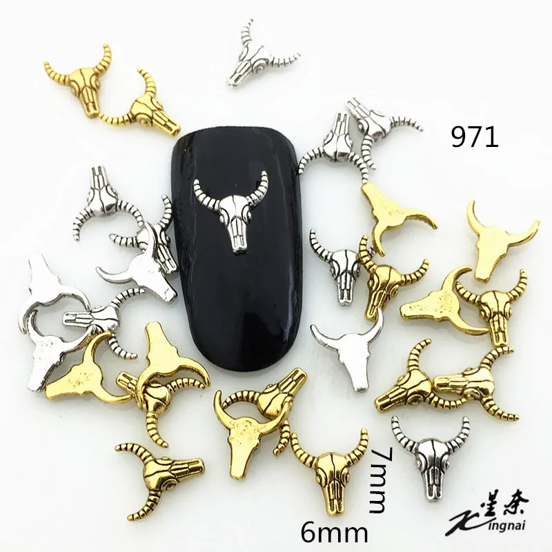 100pcs Japanese nail DIY patch retro-alloy metal bull-head-horn and goat-horn nail ornaments
100pcs Japanese nail DIY patch retro-alloy metal bull-head-horn and goat-horn nail ornaments