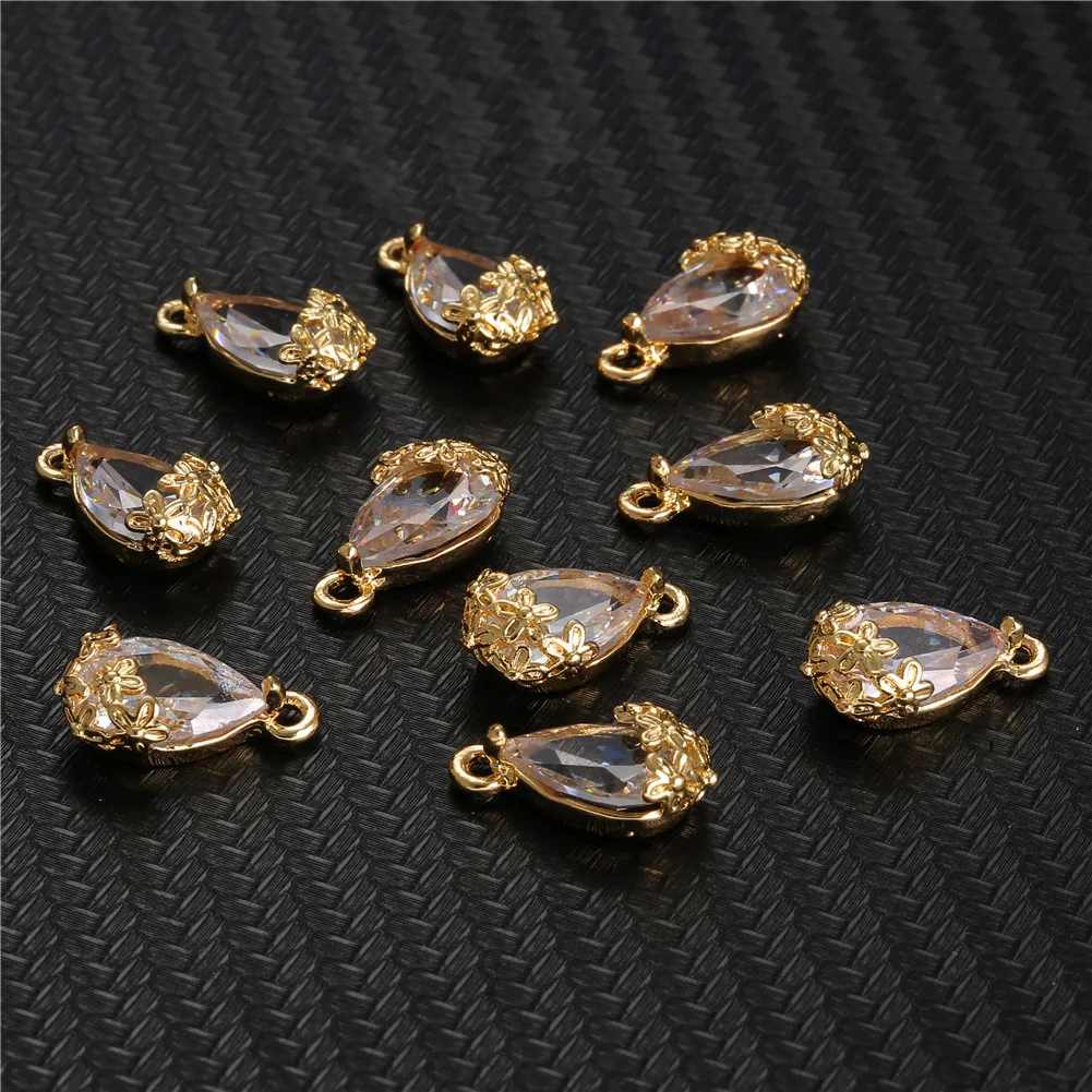 10PCS/Lot Tear Of Angel Zircon Charms Alloy Flower Water Drop Shape Charms Fit Diy bracelet Necklace Pendants Jewelry Making
10PCS/Lot Tear Of Angel Zircon Charms Alloy Flower Water Drop Shape Charms Fit Diy bracelet Necklace Pendants Jewelry Making
