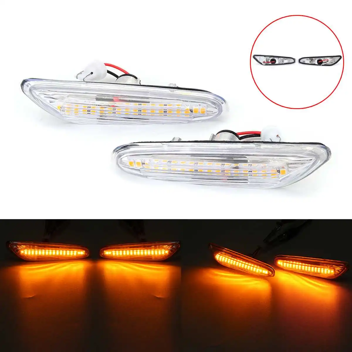 2Pcs Amber LED Car Side Marker Light Turn Signal Lamp For BMW E82 E88 E60 E61 E90 E91 E92 2004-2015 E46 1998-2006 Shell type
2Pcs Amber LED Car Side Marker Light Turn Signal Lamp For BMW E82 E88 E60 E61 E90 E91 E92 2004-2015 E46 1998-2006 Shell type
