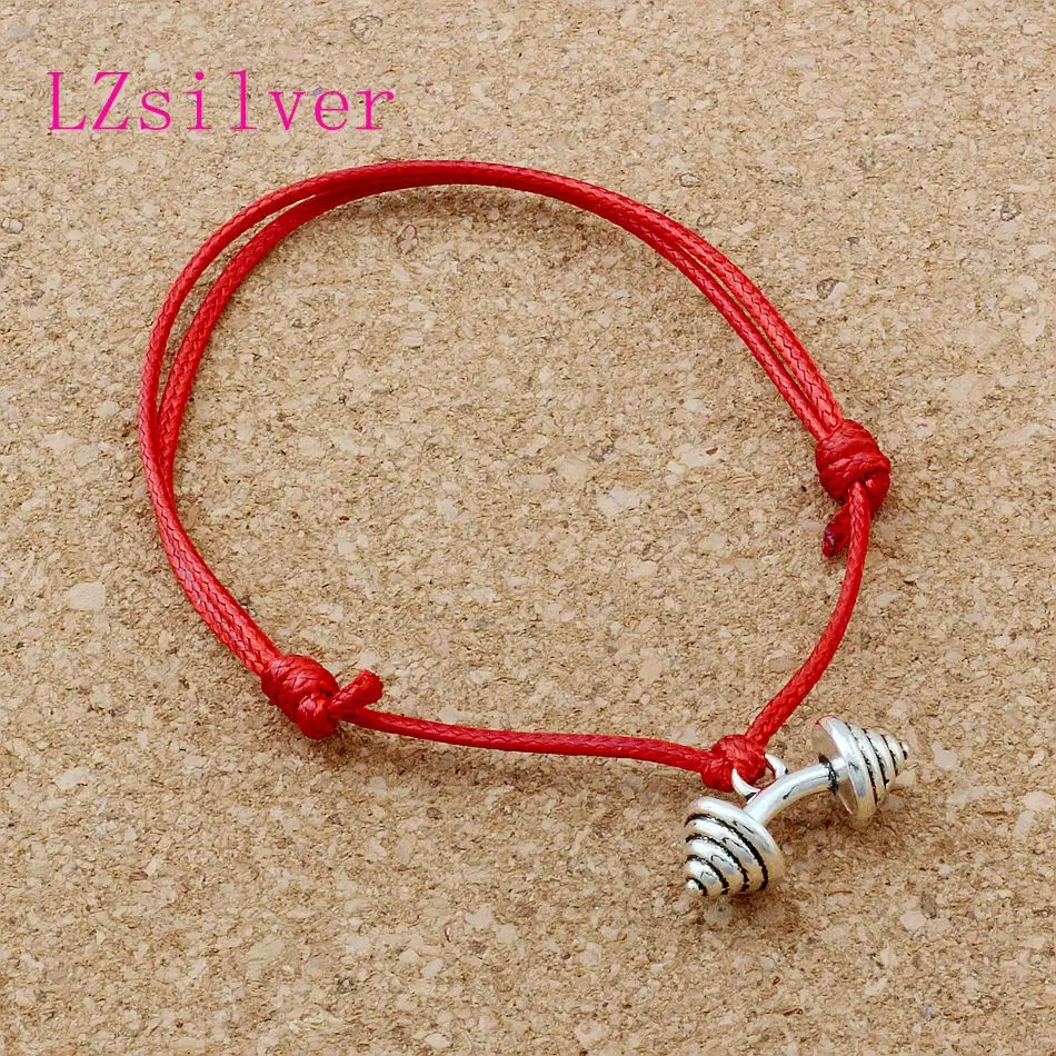 Hot ! 20pcs Adjustable Bracelets Zinc Alloy Metal BARBELL Weightlifting Charms Adjustable Red Waxes Rope Bracelet
Hot ! 20pcs Adjustable Bracelets Zinc Alloy Metal BARBELL Weightlifting Charms Adjustable Red Waxes Rope Bracelet