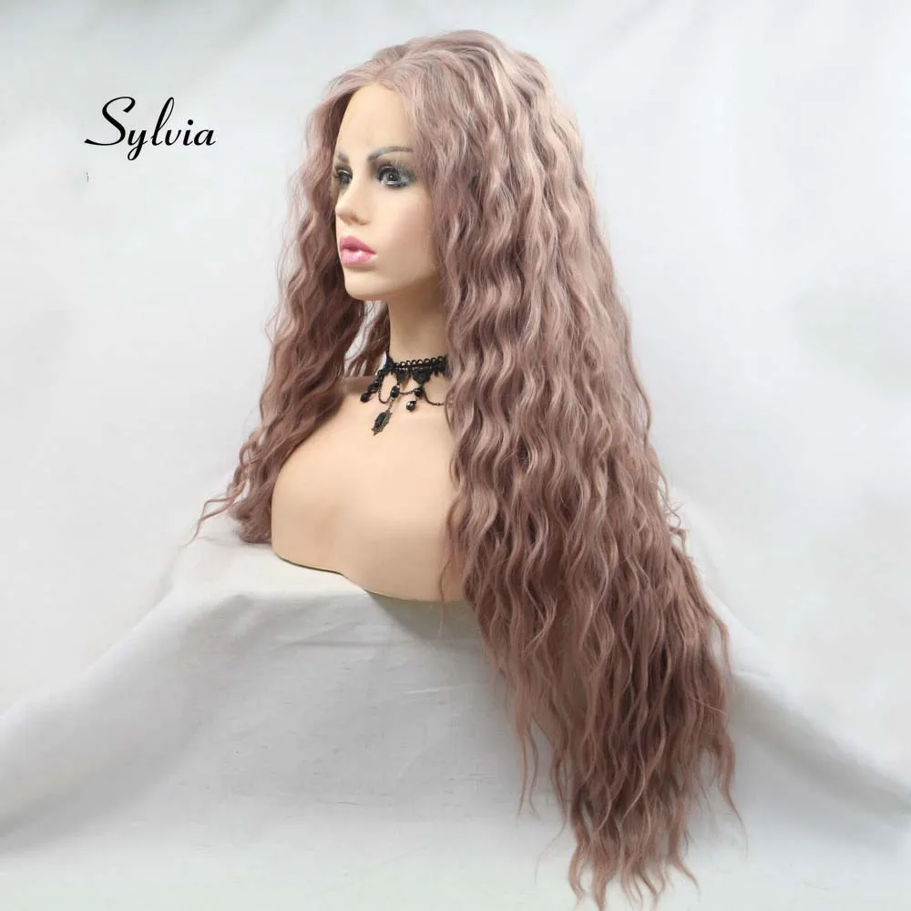 Длинные свободные волнистые волосы светло-фиолетовый парик синтетические