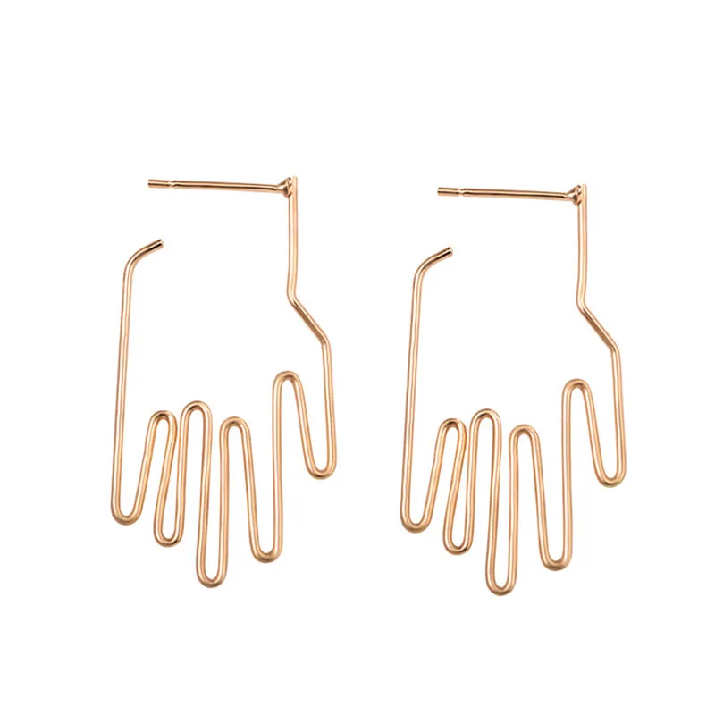Hollow Metallic Stick Hand Frame Women Silver Plated Golden Black Punk New Design Stud Earrings
Hollow Metallic Stick Hand Frame Women Silver Plated Golden Black Punk New Design Stud Earrings