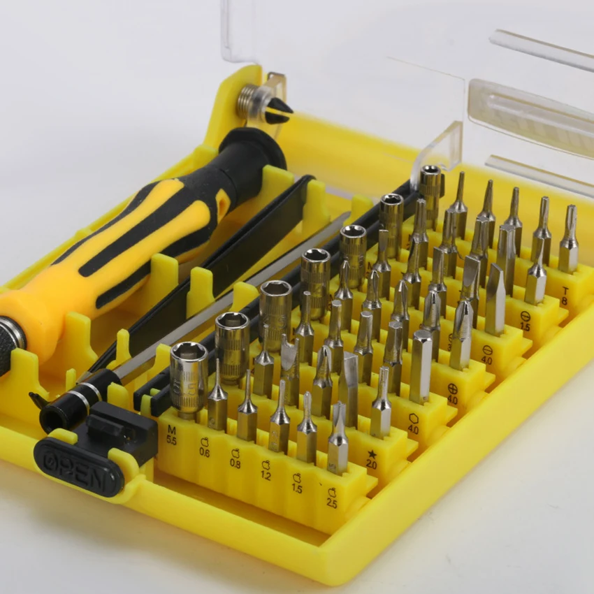 45 In 1 Screwdriver Set With Non-Slip Hanlde, 35 Bits Magnetic Screwdriver Kit Repair Tool for Watch/Phone/Pc Electronic Tools
45 In 1 Screwdriver Set With Non-Slip Hanlde, 35 Bits Magnetic Screwdriver Kit Repair Tool for Watch/Phone/Pc Electronic Tools