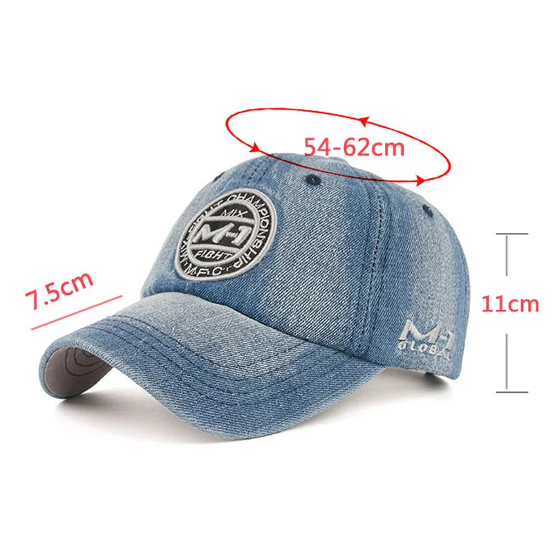 Women Men M1 Denim Baseball Cap Unisex Embroidery Cowboy Hat Fashion Casual Male Female Hip Hop Sunscreen Caps CP0253
Women Men M1 Denim Baseball Cap Unisex Embroidery Cowboy Hat Fashion Casual Male Female Hip Hop Sunscreen Caps CP0253