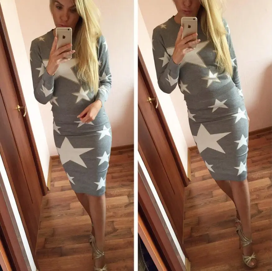 Tracksuits Hot Sale Blends Full O-neck 2017 New Women's Suit Skirt Knitted Five-pointed Star Pattern Body Sculpting Suits +
Tracksuits Hot Sale Blends Full O-neck 2017 New Women's Suit Skirt Knitted Five-pointed Star Pattern Body Sculpting Suits +